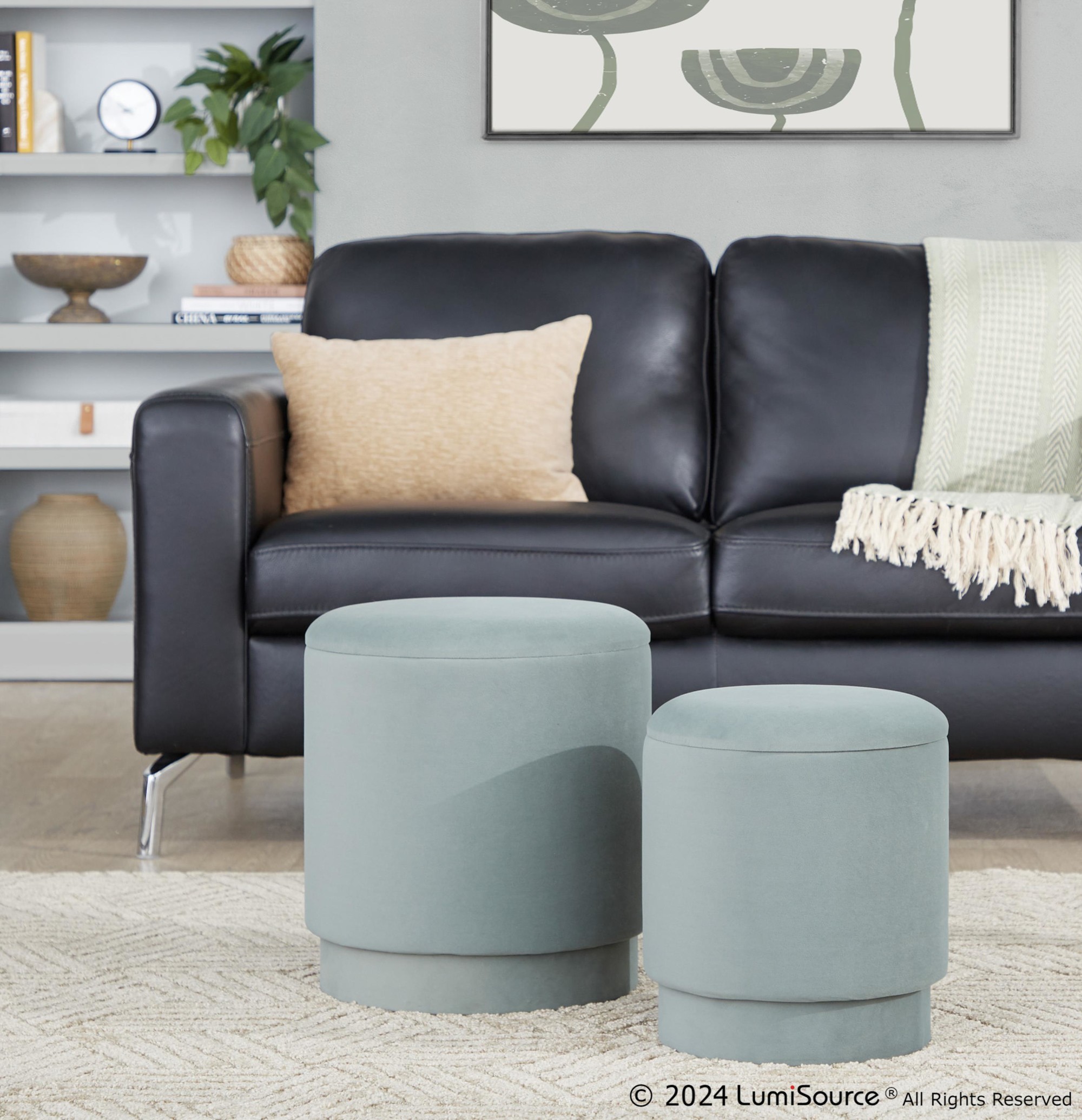 Marla Upholstered Ottoman Set